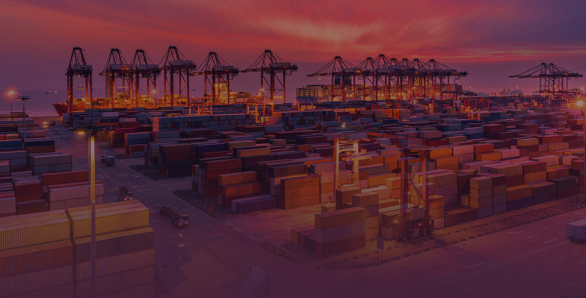 Shipping dock at dusk